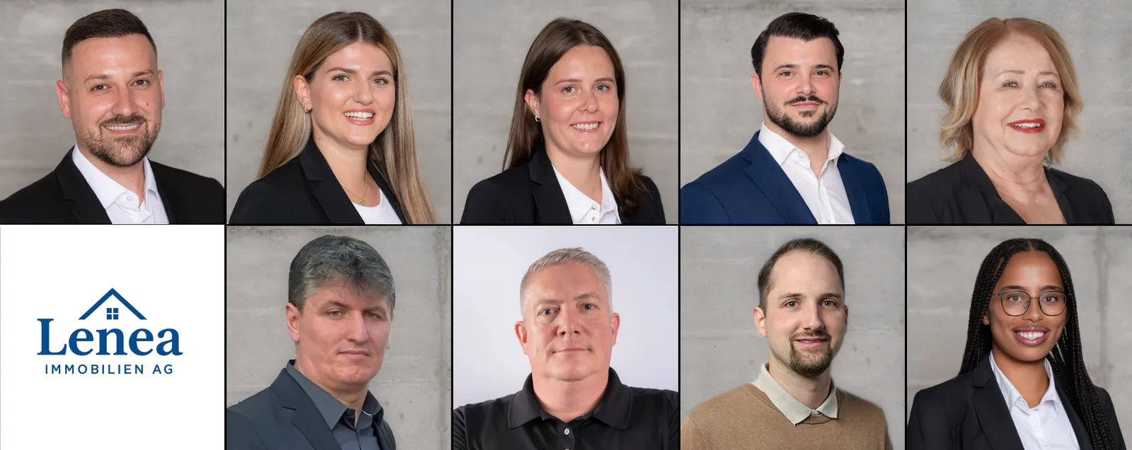 Das Team von Lenea Immobilien AG – neun Immobilienprofis